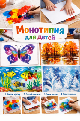 Монотипия для детей: что это такое и как рисовать в этой технике