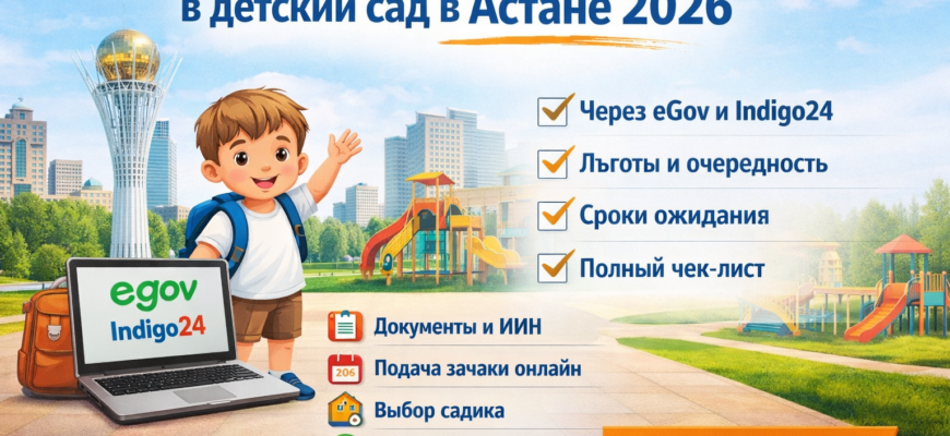 Как встать в очередь в детский сад в Астане 2026